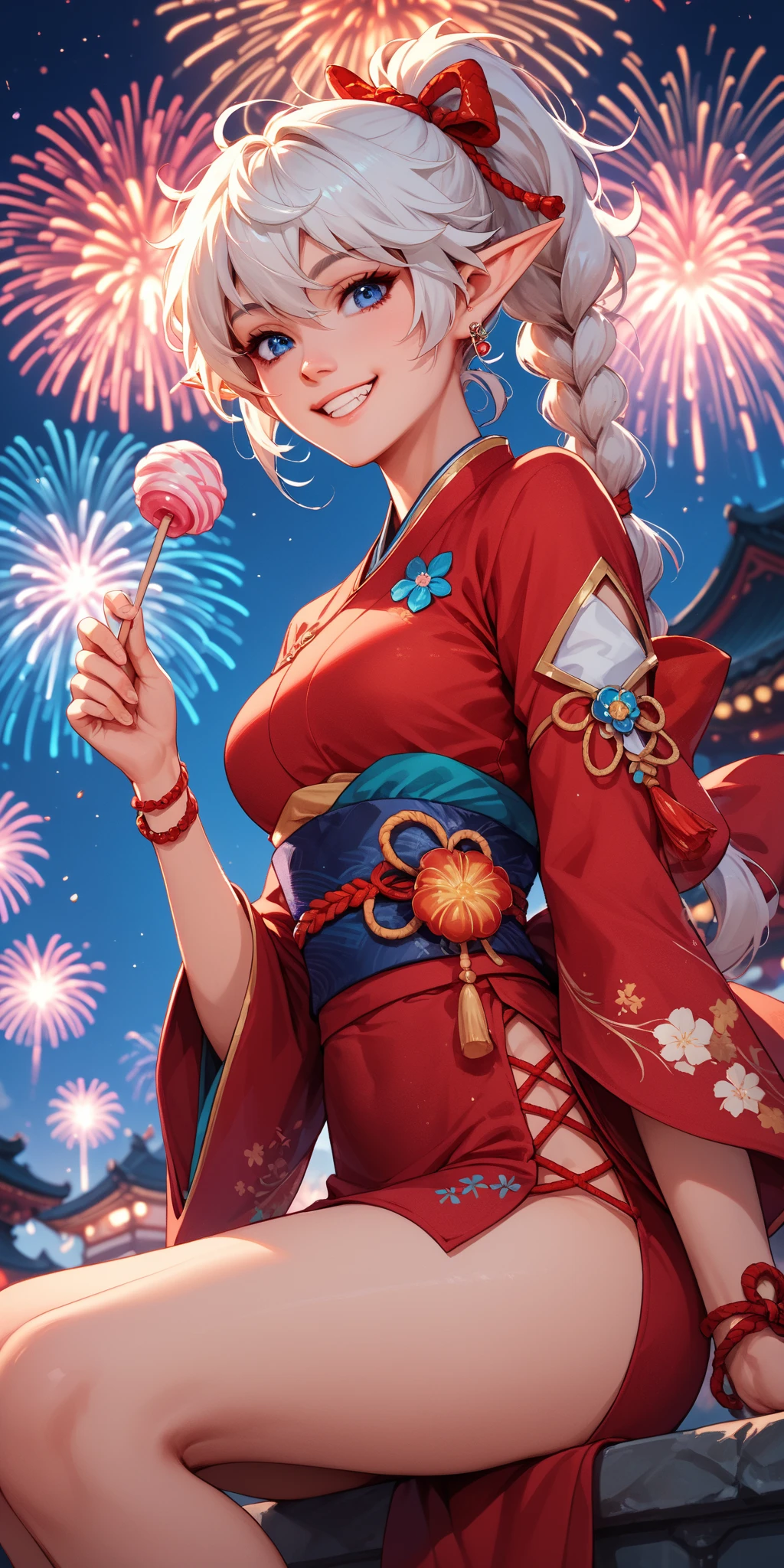 Yokai Summer Festival, Alisaie, mid-back tight braided ponytail