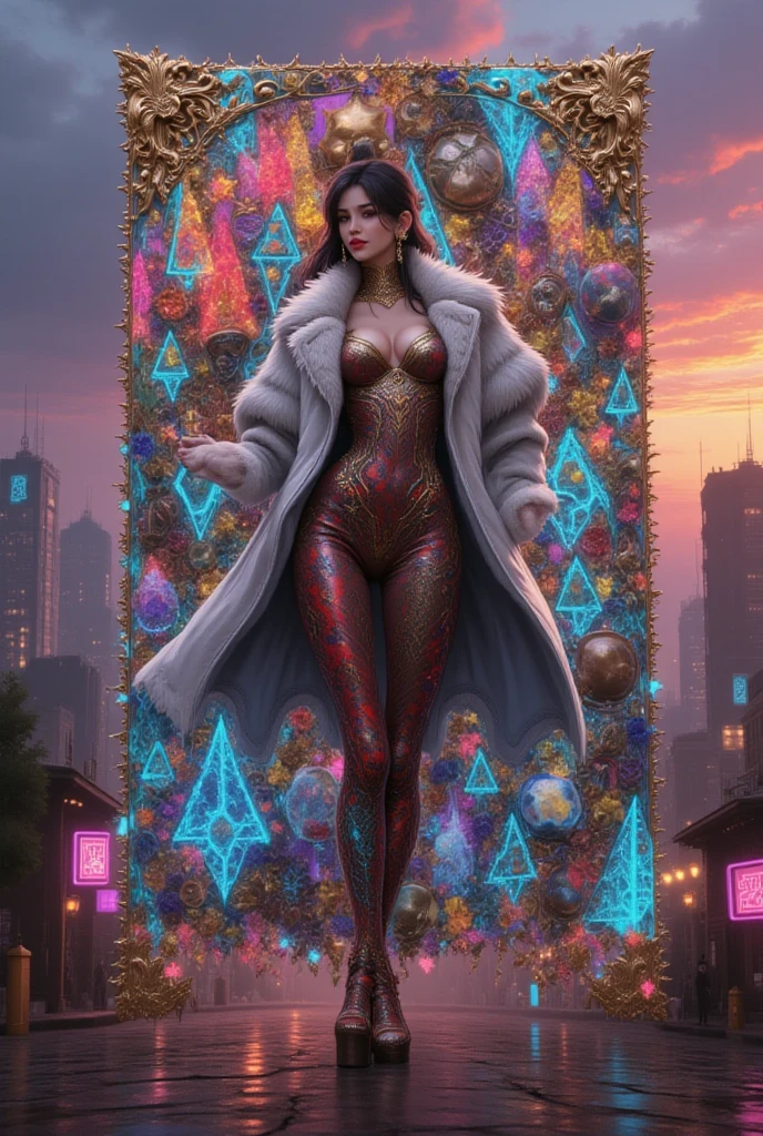 A beautiful woman, in a Supergirl , background blue sky