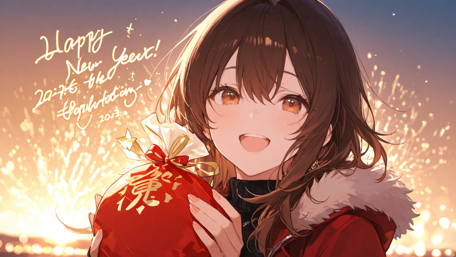 Happy New Year、　 celebration、girl　、Illustration、Don't put the era name