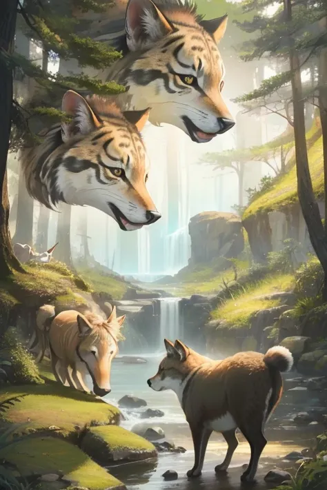 wild animals,wild animals,peaceful animal,animal illustrations,mixed species,different kinds of animals,various species,diverse ...