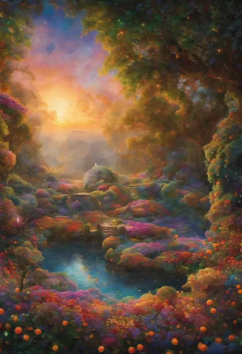 Meditation Space，Liberation of the Soul，Heavenly Paradise，Healing，Luxurious and gorgeous，Light and shadow contrast，Otherworldly ...