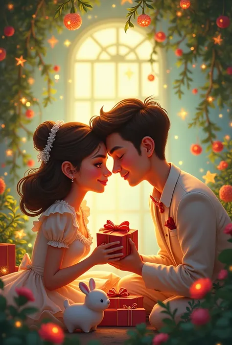 Wedding gifts。Disney-like atmosphere。The main character is a girl, dressed in cute clothes like Donald Duck, and smiling.。She an...