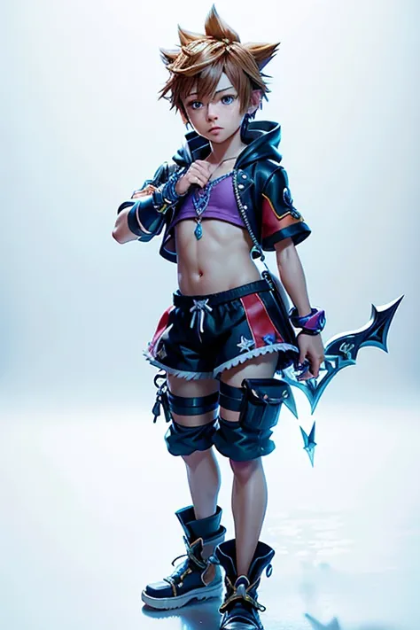 Sora, Kingdom Hearts, beautiful detailed eyes, beautiful detailed lips, extremely detailed face, wearing a diaper, photorealisti...
