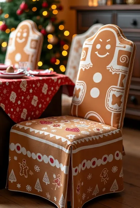 Gingerbread Christmas Chair Covers 