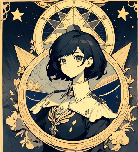 The image is a stylized illustration featuring the silhouette of a character with short hair., looking left. The character appea...