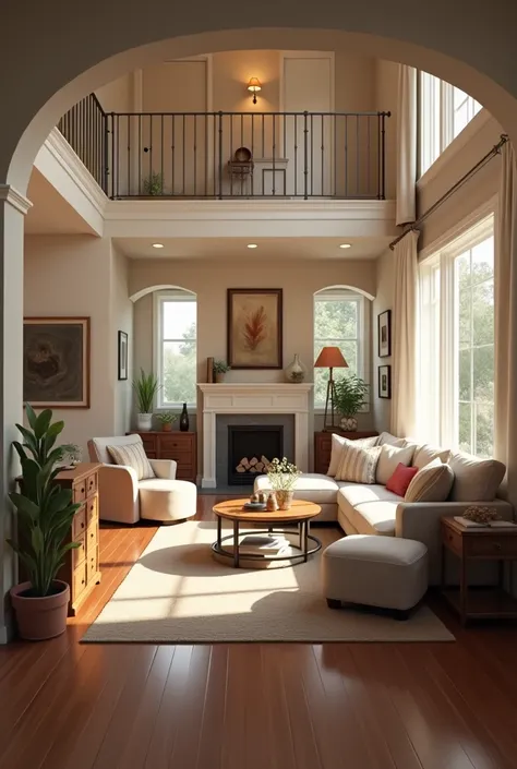 Draw two point perspective of a living room
