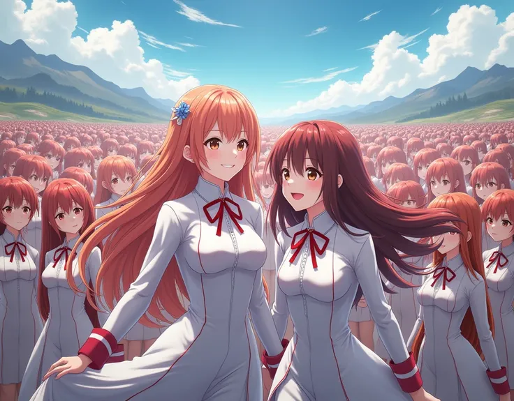 (Yuuki-Asuna = Clone girls), (Super Best masterpiece Clone-girls illustration Art), (16K, Highest quality, Ultra-high resolution...