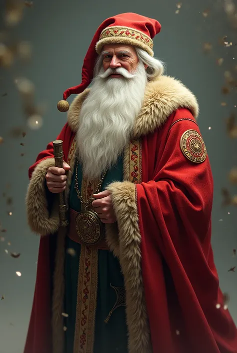 Fantasy germanic santa claus neutral background