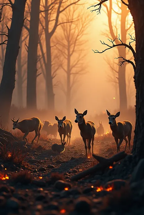 Wild creatures seek shelter after wildfire