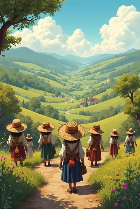 Landscapes with hats and text "Crafts and Hats"
