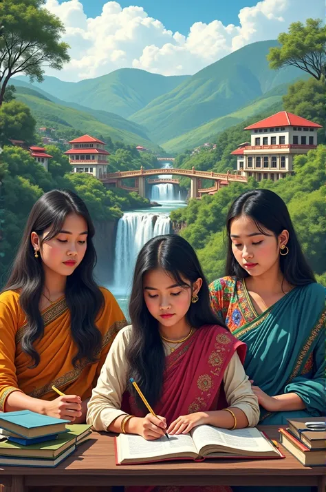 Create image on educational status of women of meghalaya