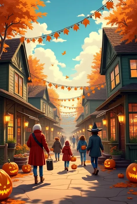 Best Quality,   very detailed、8k、  High Resolution ,  Scenery、#Halloween, #Illustration wallpaper, Harvest Festival 、 trick or t...