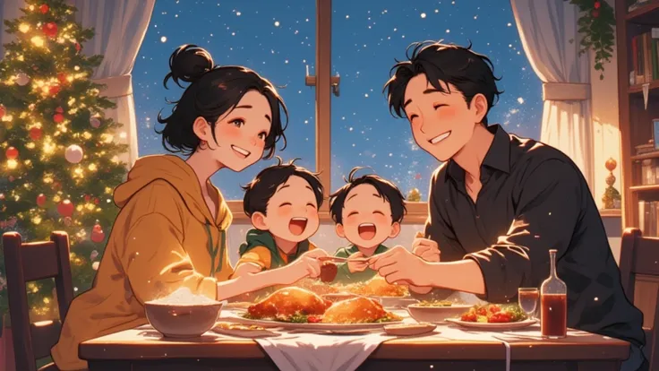 （masterpiece、  high quality、High image quality、４k,８k、 Details,  anatomically correct hand）、cute mom（short hair) and boy （1 perso...