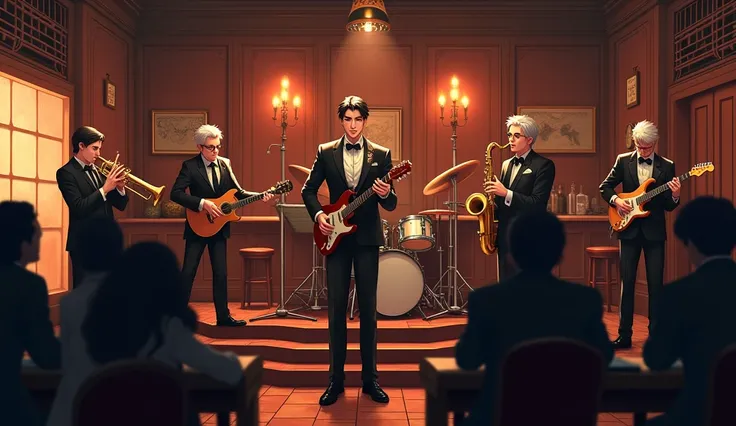 jazz、band、Cafe、suit、anime、bar