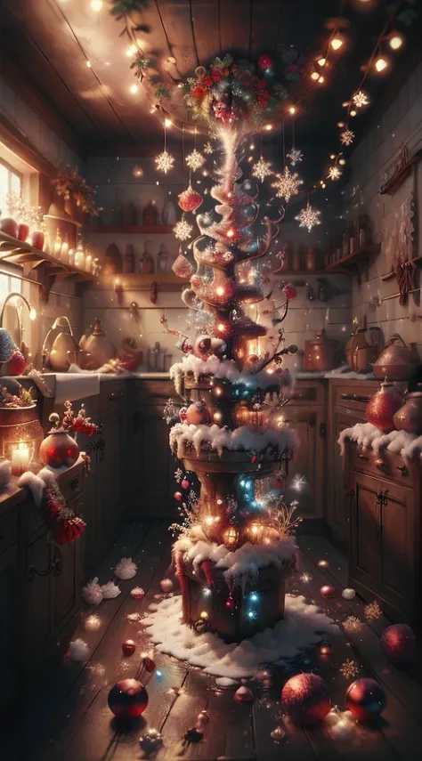 ChristmasWintery water, (Masterpiece:1.3) (best quality:1.2) (high quality:1.1) Very clear high quality creations Decorate with ...