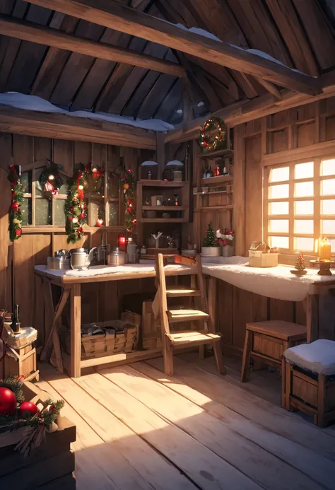 background,Inside the hut, Christmas Decorations,chair
