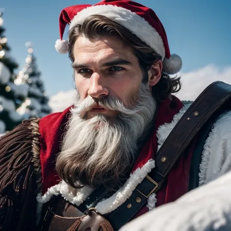 Henry Cavell with a white beard like Santa