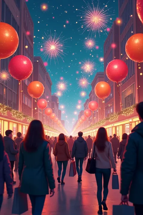 Black Friday Writing With Balloons and Fireworks 