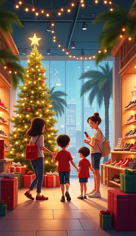 create me a story to promote mandys shoes christmast event in singapore 