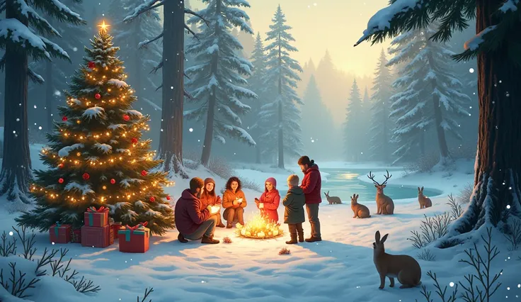 merry christmas day in forest