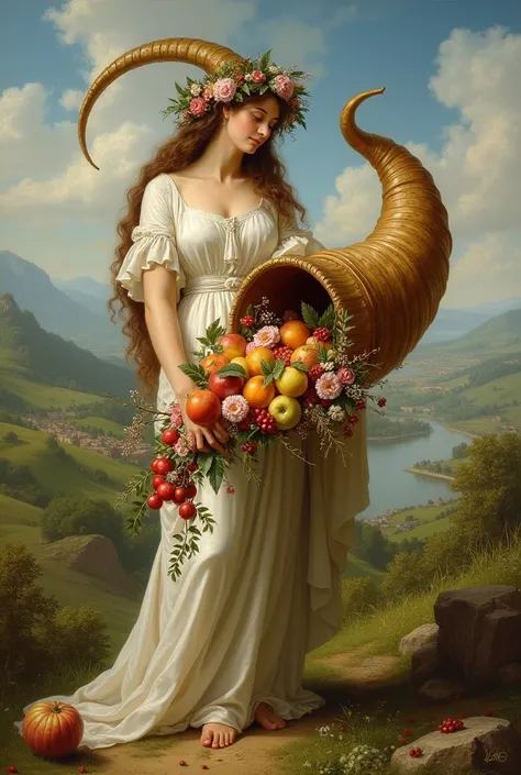 La corne dabondance de la chèvres Amalthée de la mythologie grecque