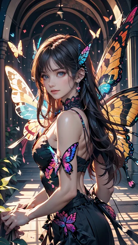 (  Masterpiece ,  best quality,  best quality,  Official Art, beautiful、And aesthetic :1.2), ( 1 girl :1.3), ( fractal art with ...