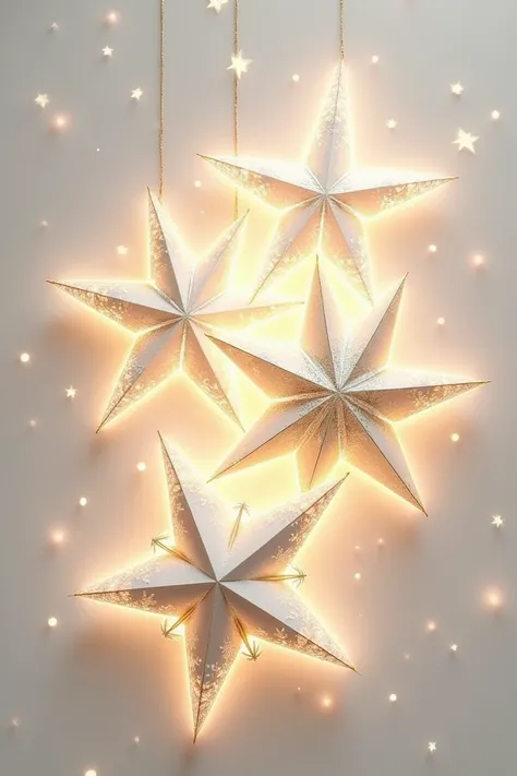 I need white and gold Christmas stars in PNG format