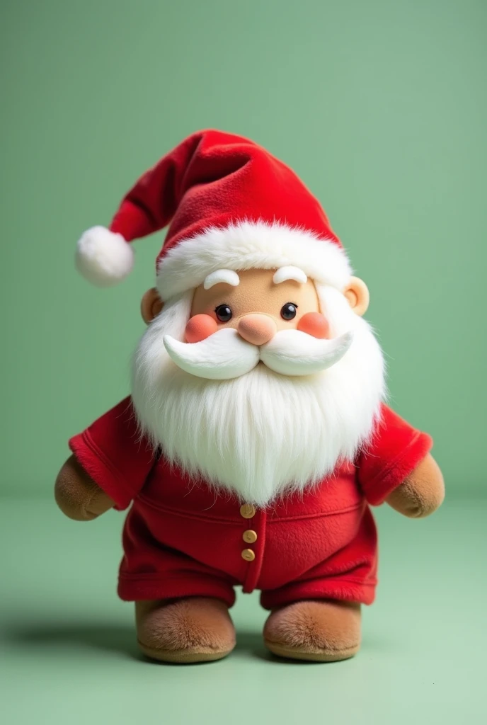 jellycat style snow Santa plush toy，Christmas elements，lively，cute，Christmas theme， clean background， solid background ，Christm...