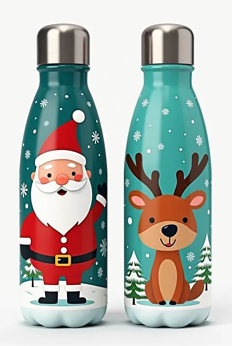 Design me 2 colored christmas thermos 