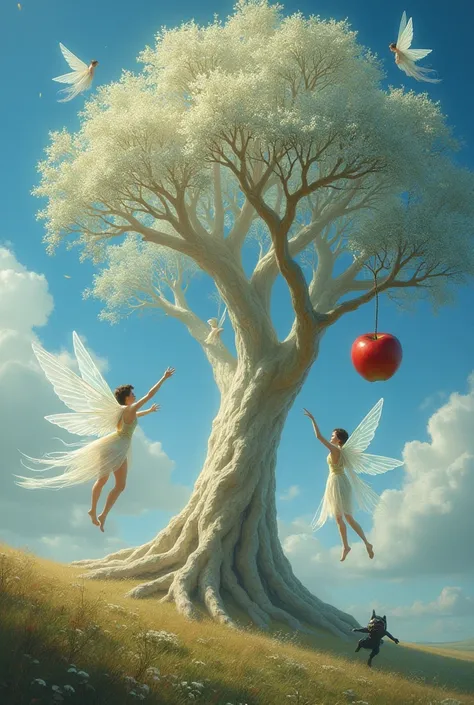 The King’s Dream: A kind king dreams of four fairies descending from the sky. They create a magical tree with a golden trunk, si...