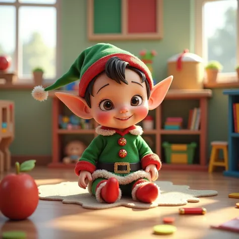 Bébé lutin de Noël a lécole maternelle