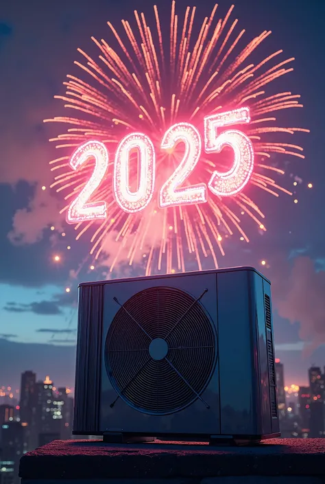 New Year 2025 fireworks air conditioner