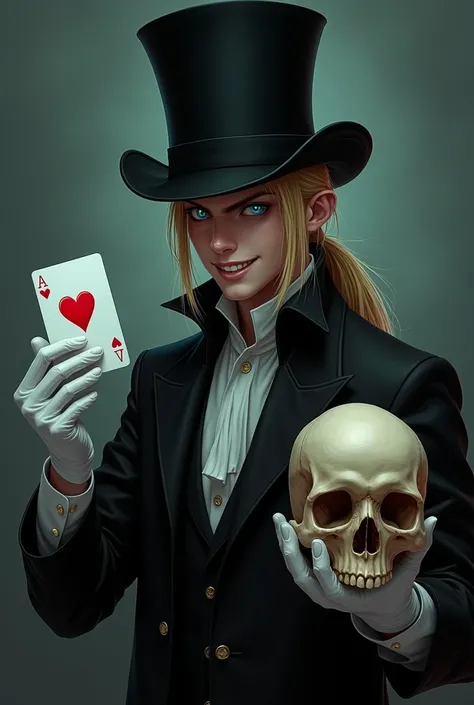 Un serial killer dune vingtaine dannées qui porte un costume de magicien noir, un chapeau de magicien et des gants blancs.  Il a...