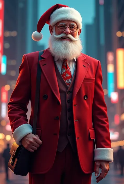 Santa dressed in modern style 