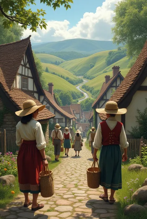 Beutiful small village old-age hats 
