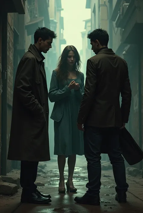 A woman separates the friendship of two men after robberies and disasters play three characters without showing their faces