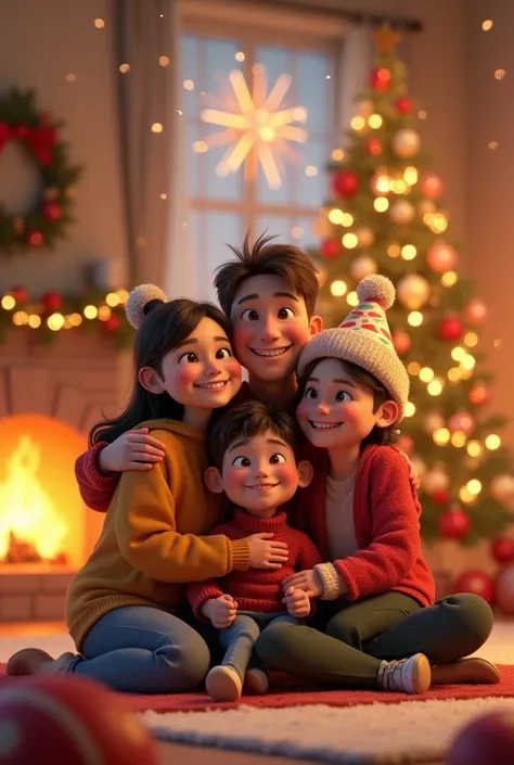 Creat little cute family wishes happy newvyear 2025. Human family type 3D ani
Animation 