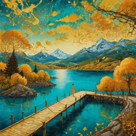 Post modern surreal fantasies by Vasko Taskovsky, Masterpiece, richly textured oil and ink illustratioiin ((whole scene in frame...