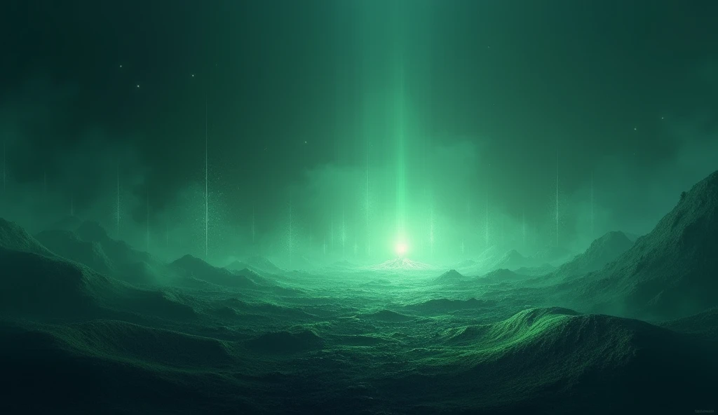 Dark green blue glowing grainy gradient background
