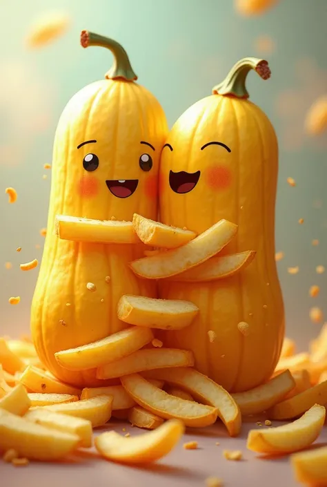 can you make a picture of squash and chips combining together 