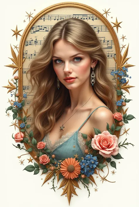  Create a logo for a blog about Taylor Swift  ,   This includes objects that allude to your life, music and more ,  Make it crea...