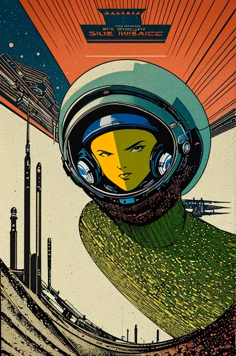 (((masterpiece,best quality))),32K Wallpaper,((( very detailed poster))),retro vintage,sci-fi,(((space thriller cinematic movie ...