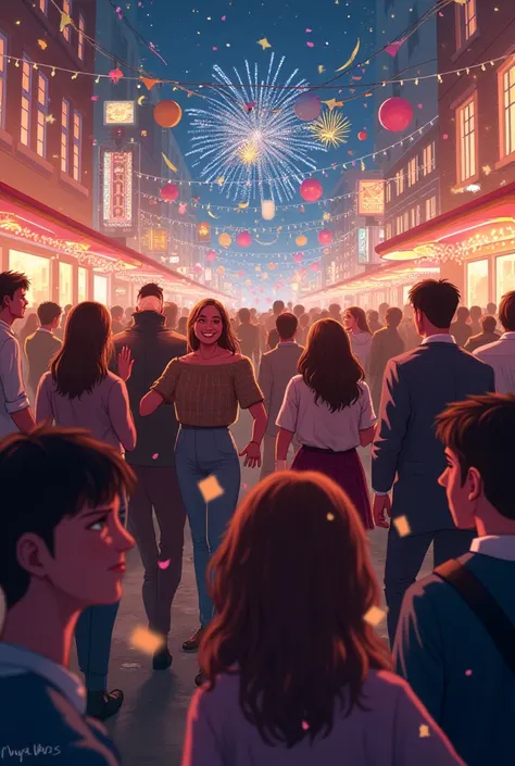 The bustle of New Year's Eve in the evening