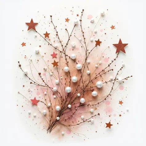3d, Dessin au crayon, white background, shades of brown ,  light pink and taupe, filaments graphiques et abstraits, Haute défini...