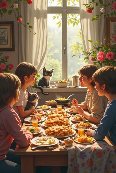 template for filling out games and mailing players, , which is a Maslenica card,  kitchen, signature hot pancakes,  on the table...