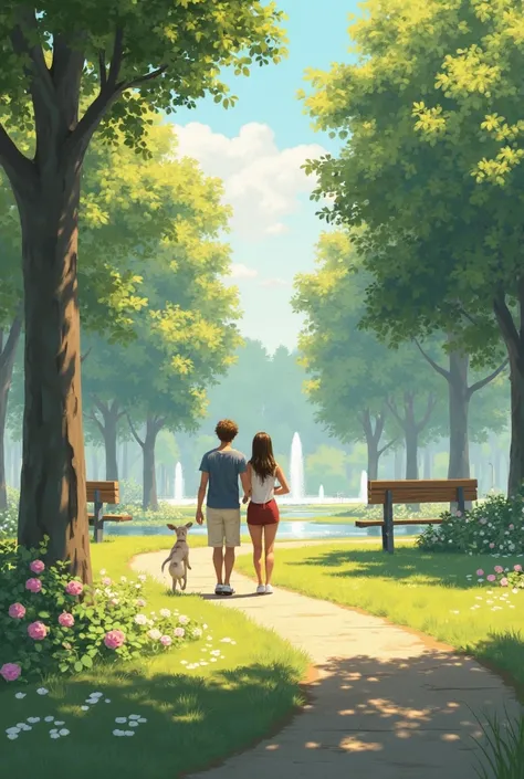 Two people in a park 