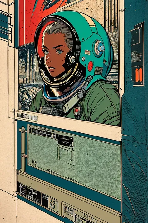 (((masterpiece,best quality))),32K Wallpaper,((( very detailed poster))),retro vintage,sci-fi,(((space thriller cinematic movie ...