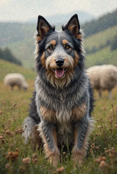 Draw a sheepdog breed dog 
