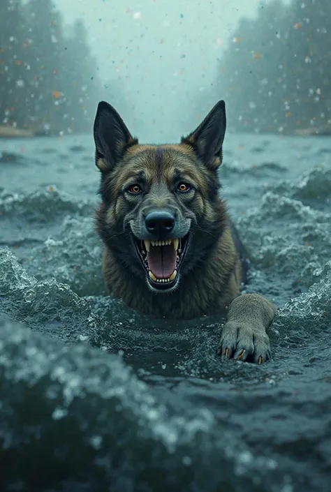 Water + dengerous dog mixer create photo