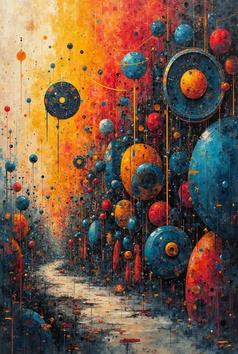 Create an Abstract artwork that visually represent the idea that filmmaking is a miracle of collaboration